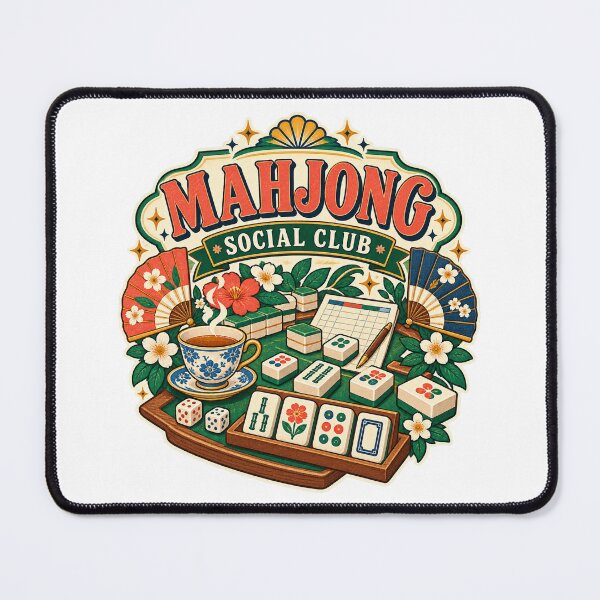 Item preview, Mahjong Social Club Vintage Tile Design designed and sold by -DEEWOLF-.
