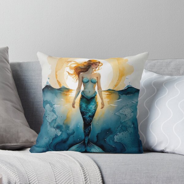 Item preview, Above & Below the Surface – Sunset Mermaid Watercolor Art Tee | Artistic Ocean Design designed and sold by SIGNAL & BLOOM.