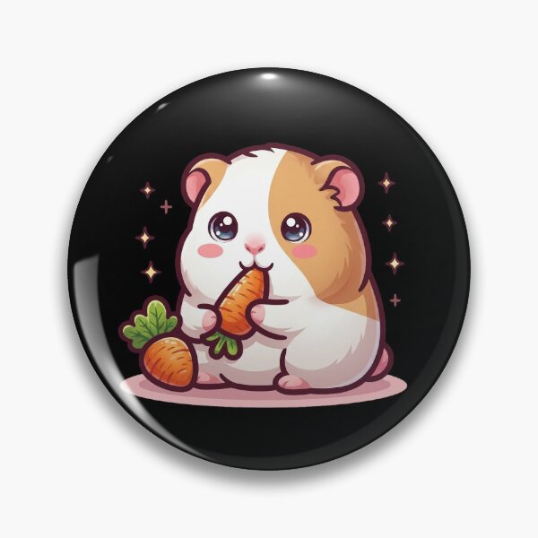 Item preview, Kawaii Guinea Pig Eating Carrots – Cute Kawaii Small Pet Lover Design designed and sold by MoqunaDesign.