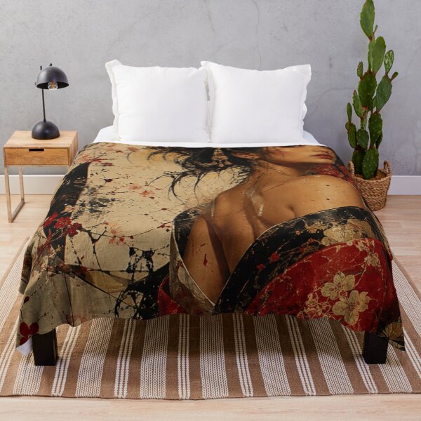Item preview, Crimson Sakura Muse Japanese Abstract Portrait designed and sold by SHOCAMPOS DESIGNS .