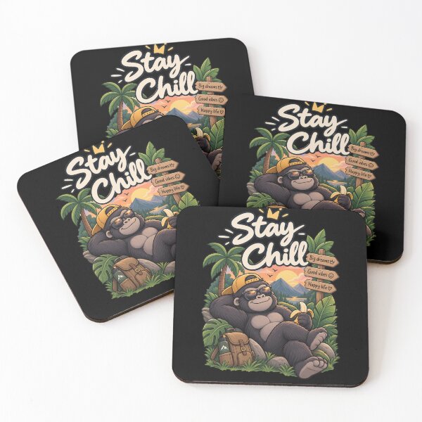 Item preview, Cute Gorilla Stay Chill – Funny Tropical Jungle Adventure Design Sticker T-Shirt designed and sold by RedaSouq.