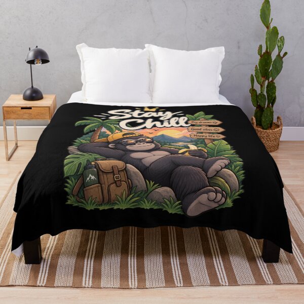 Item preview, Cute Gorilla Stay Chill – Funny Tropical Jungle Adventure Design Sticker T-Shirt designed and sold by RedaSouq.