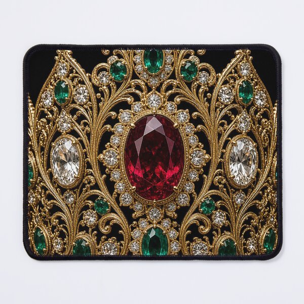 Item preview, Exquisite Gold Royal Crown Design – Large Central Ruby with Emeralds, Diamonds designed and sold by MFMart.