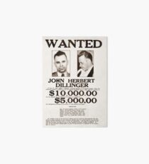 John Dillinger Steckbrief Galeriedruck