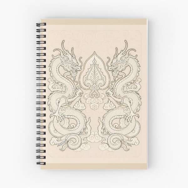 Item preview, Tran Dynasty Dragon: Two Dragons Flanking The Bodhi Leaf  designed and sold by Rising Drake.