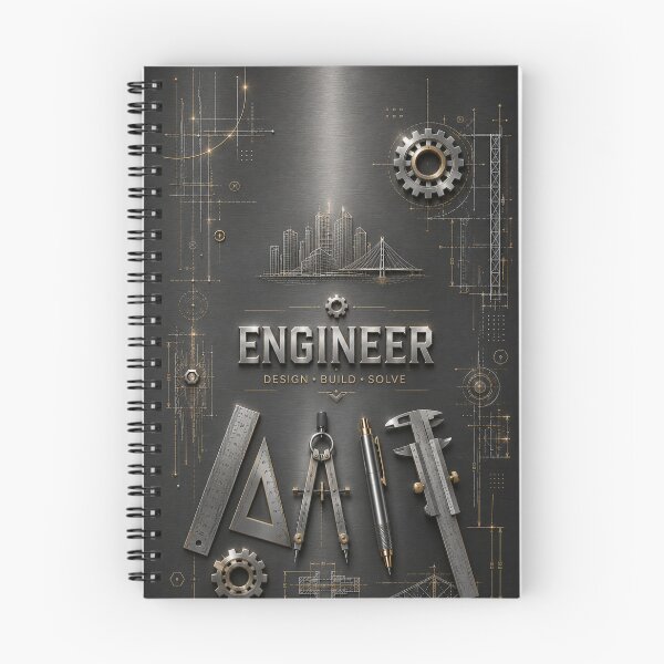 Item preview, Engineer Metallic – Gunmetal Silver & Gold Engineering Design designed and sold by HO•Designs.