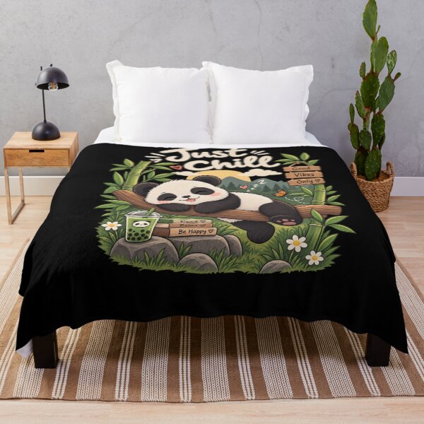 Item preview, Cute Panda Just Chill – Kawaii Cozy Bamboo Nature Design Sticker T-Shirt designed and sold by RedaSouq.