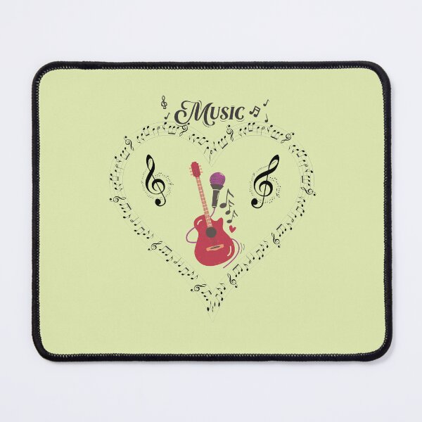 Item preview, Music Lover Heart Acoustic Guitar Microphone Notes designed and sold by MariaPCMaria.