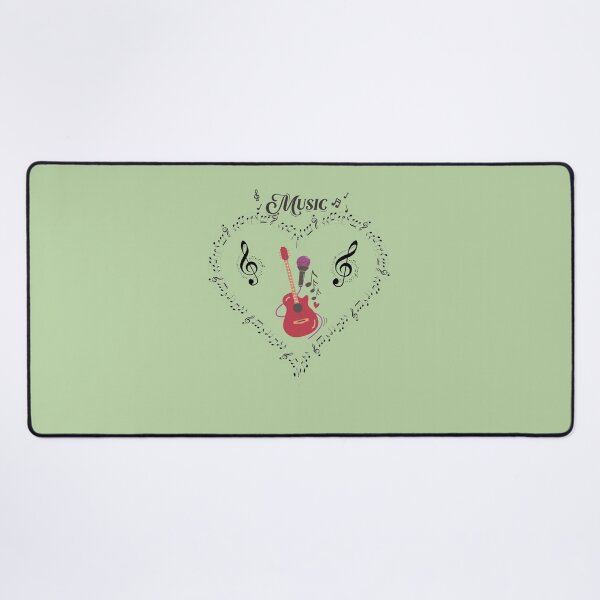 Item preview, Music Lover Heart Acoustic Guitar Microphone Notes designed and sold by MariaPCMaria.