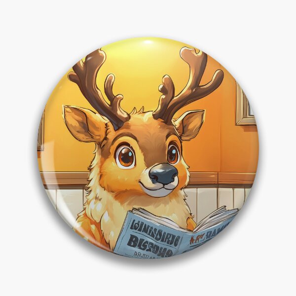 Item preview, Reindeer Caribou Bathroom Newspaper Reader Cute Cartoon Wildlife designed and sold by mildaclairmo.