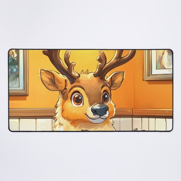 Item preview, Reindeer Caribou Bathroom Newspaper Reader Cute Cartoon Wildlife designed and sold by mildaclairmo.