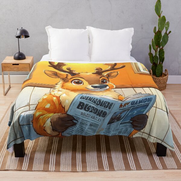 Item preview, Reindeer Caribou Bathroom Newspaper Reader Cute Cartoon Wildlife designed and sold by mildaclairmo.