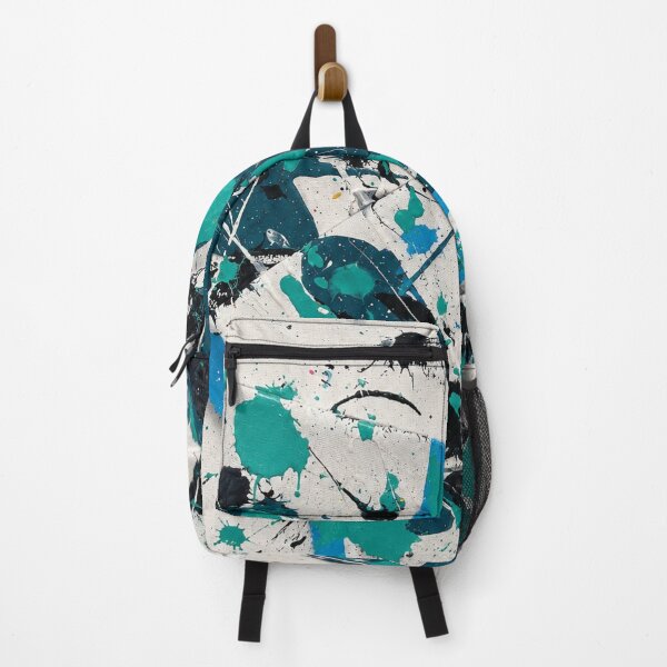 Item preview, Teal and Blue Folded Canvas Splatter Art designed and sold by THE SPLATTERED HAUS BY SAGE BANKS.