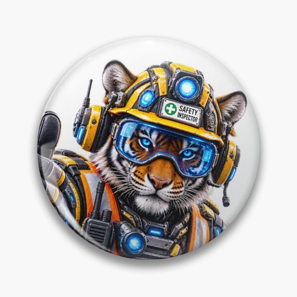 Item preview, Steel Tiger — Industrial Safety Inspector | Mechanical Tiger Worker designed and sold by SteelCoat Studio.