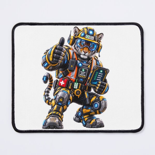 Item preview, Steel Tiger — Industrial Safety Inspector | Mechanical Tiger Worker designed and sold by SteelCoat Studio.