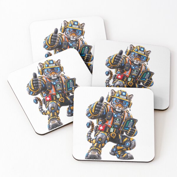 Item preview, Steel Tiger — Industrial Safety Inspector | Mechanical Tiger Worker designed and sold by SteelCoat Studio.