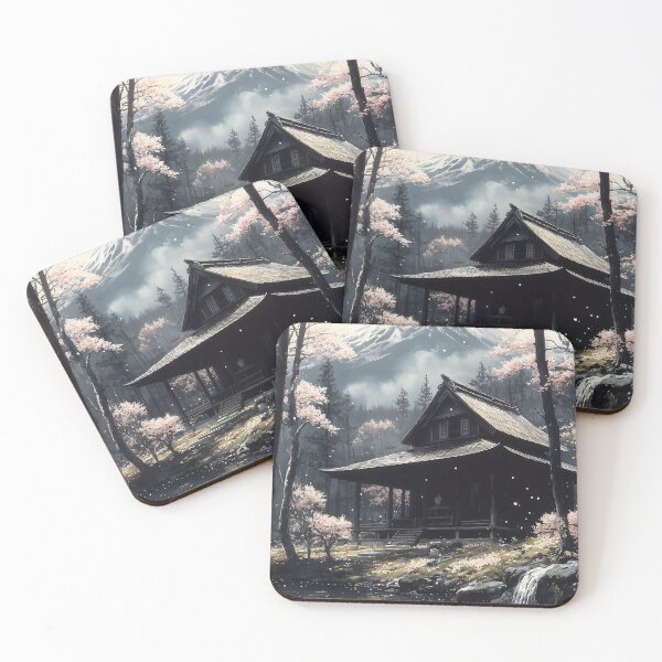 Item preview, Japanese Shrine Mount Fuji Cherry Blossom Forest Retreat designed and sold by mildaclairmo.