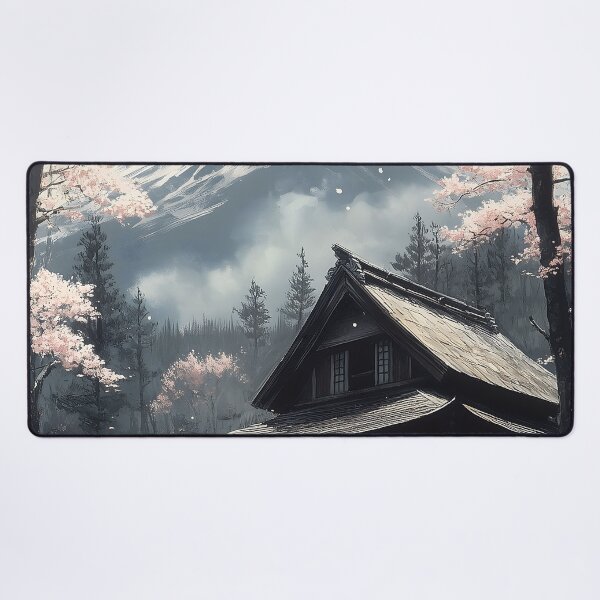 Item preview, Japanese Shrine Mount Fuji Cherry Blossom Forest Retreat designed and sold by mildaclairmo.