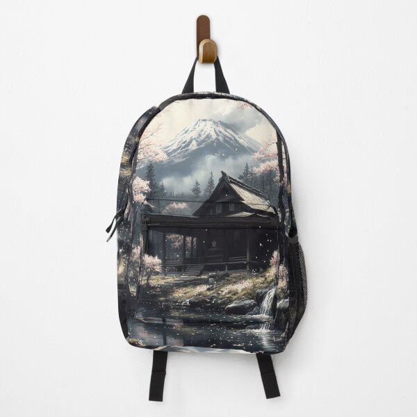 Item preview, Japanese Shrine Mount Fuji Cherry Blossom Forest Retreat designed and sold by mildaclairmo.