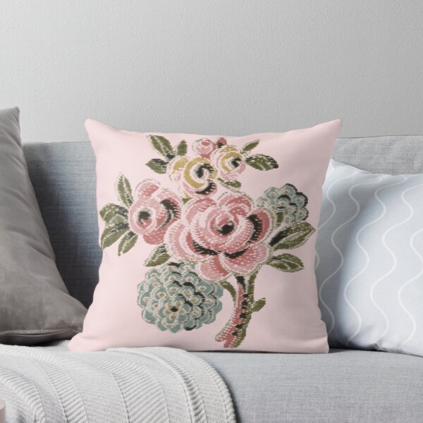 Item preview, Vintage Pink Rose Folk Art Botanical Floral Bouquet Design designed and sold by Terry Bain.