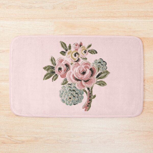 Item preview, Vintage Pink Rose Folk Art Botanical Floral Bouquet Design designed and sold by Terry Bain.