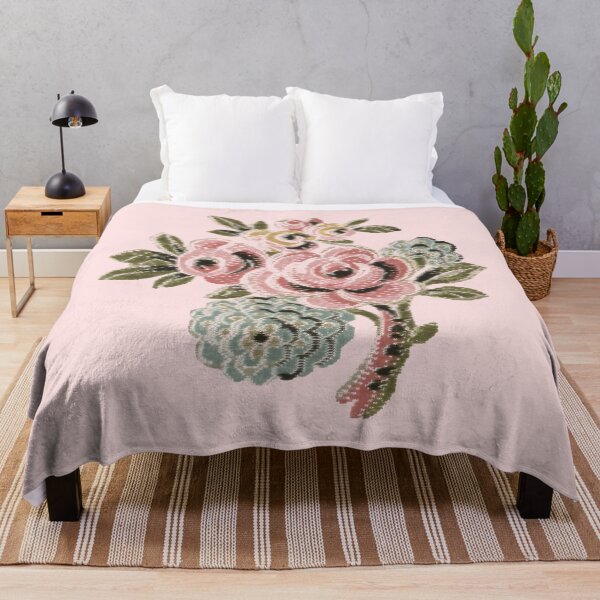 Item preview, Vintage Pink Rose Folk Art Botanical Floral Bouquet Design designed and sold by Terry Bain.