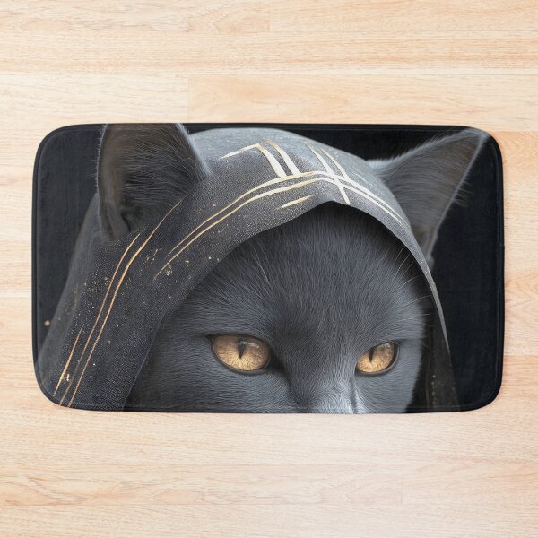 Item preview, Russian Blue Cat Hooded Mystic Gold Eyes designed and sold by mildaclairmo.