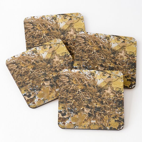 Item preview, Gold and Shredded Paper Mixed Media Abstract Art designed and sold by THE SPLATTERED HAUS BY SAGE BANKS.