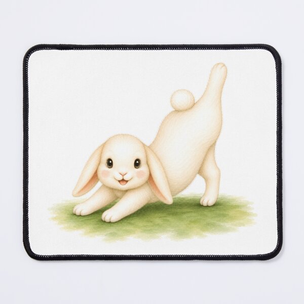 Item preview, Three Legged Dog Pose Rabbit Yoga Water Color Print designed and sold by YogiAnimalArt.