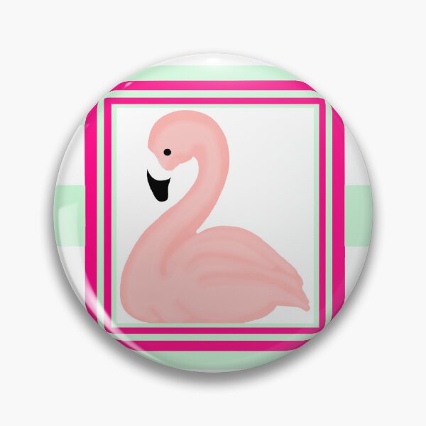 Item preview, Pink Flamingo Tropical Mint Green Stripes designed and sold by BeachBumFamily.