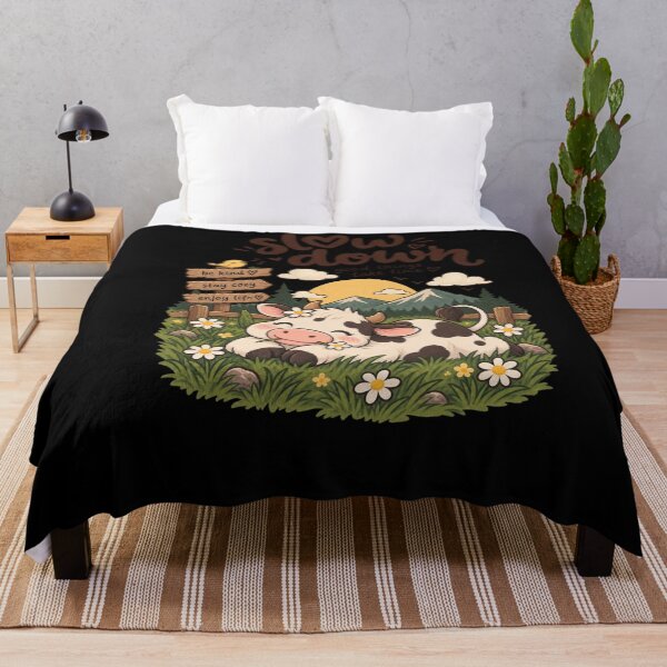 Item preview, Cute Cow Slow Down – Kawaii Farm Animal Cozy Nature Design Sticker T-Shirt designed and sold by RedaSouq.