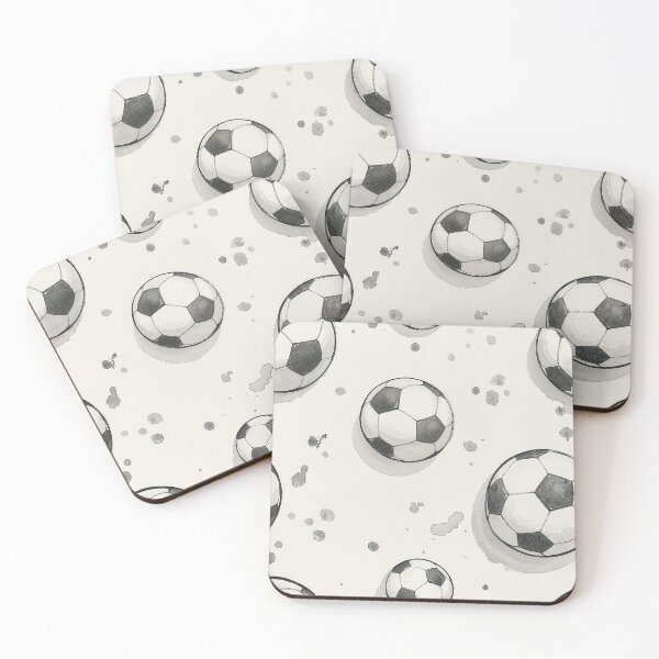 Item preview, Watercolor Football Pattern - Black & White Soccer Ball Illustration Design designed and sold by Nine Lives Studio.