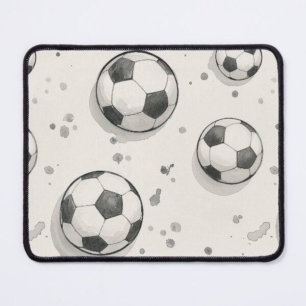 Item preview, Watercolor Football Pattern - Black & White Soccer Ball Illustration Design designed and sold by Nine Lives Studio.