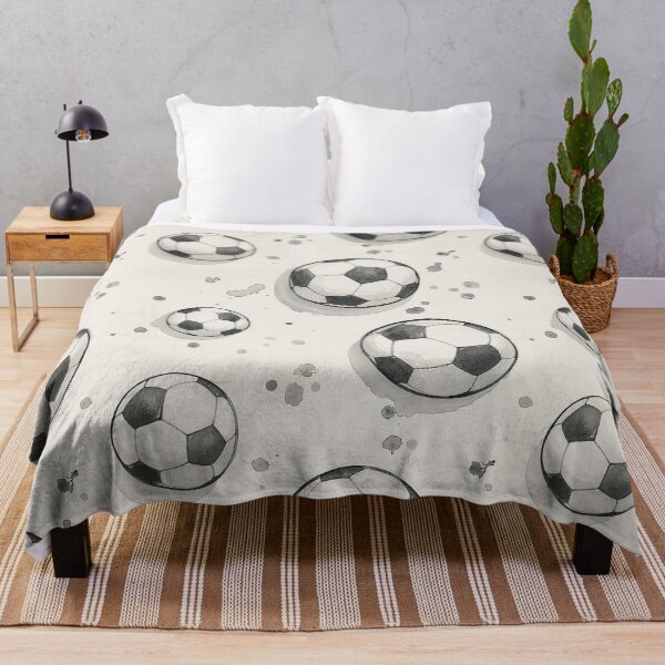 Item preview, Watercolor Football Pattern - Black & White Soccer Ball Illustration Design designed and sold by Nine Lives Studio.