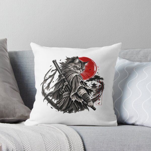 Item preview, Samurai Cat Ronin Warrior with Katana – Japanese Ink Art designed and sold by cozydrops.