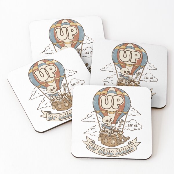 Item preview, Skeleton in Bandana Waving from Hot Air Balloon in the Clouds designed and sold by MisteryDesigner.