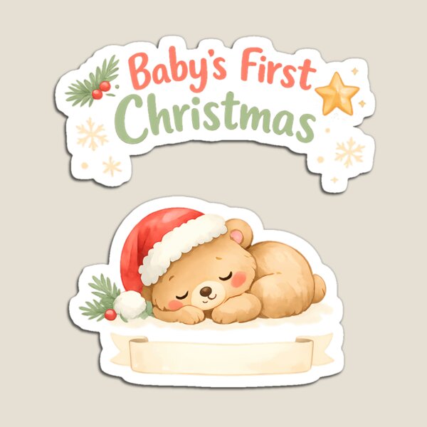 Item preview, Babys First Christmas 2026 Cute Watercolor Bear Newborn Xmas Ornament Baby Announcement Vibes designed and sold by Velustro Shop.