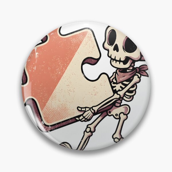 Item preview, Skeleton in Bandana and Shoes Carrying Giant Jigsaw Puzzle Piece designed and sold by MisteryDesigner.