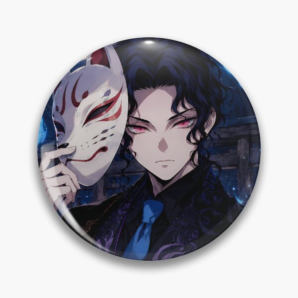 Item preview, Muzan Kibutsuji Demon Slayer Kitsune Flame Moon Mystery designed and sold by mildaclairmo.