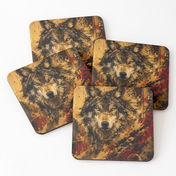 Item preview, Golden Wolf Spirit Abstract Luxury Art Description designed and sold by SHOCAMPOS DESIGNS .