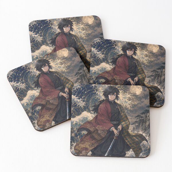 Item preview, Giyu Tomioka Demon Slayer Moonlit Ocean Ukiyo E designed and sold by mildaclairmo.