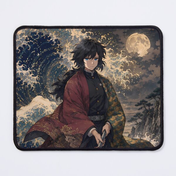 Item preview, Giyu Tomioka Demon Slayer Moonlit Ocean Ukiyo E designed and sold by mildaclairmo.