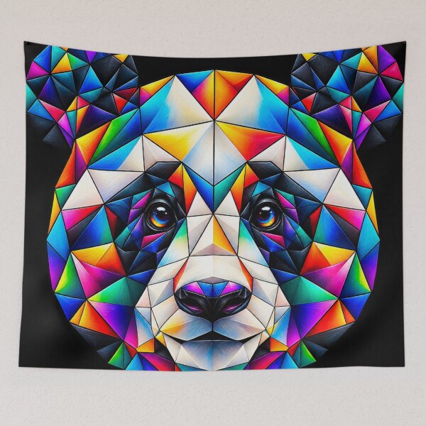 Item preview, Colorful Rainbow Geometric Panda - For Nature Lovers designed and sold by Geometric Art..