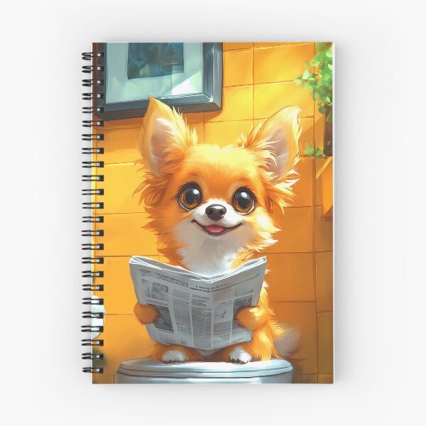 Item preview, Chihuahua Dog Newspaper Reader Bathroom Kawaii Tiny Pet designed and sold by mildaclairmo.