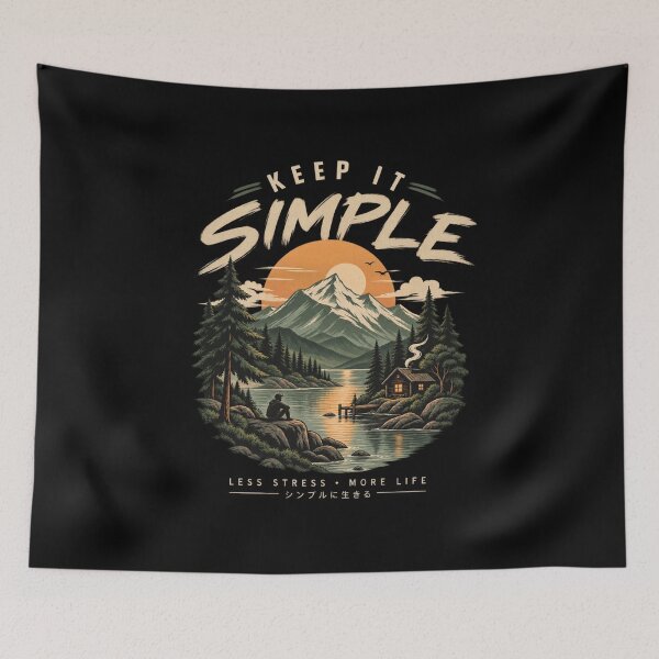 Item preview, Keep It Simple Mountain Vintage Nature Design T-Shirt designed and sold by RedaSouq.