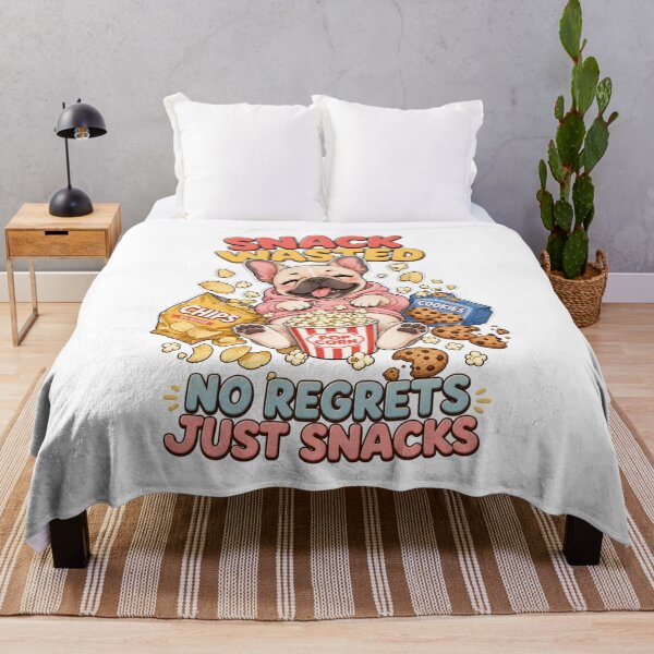 Item preview, Snack Wasted No Regrets Funny Frenchie Food Lover designed and sold by Rosie's Wildflower Boutique.