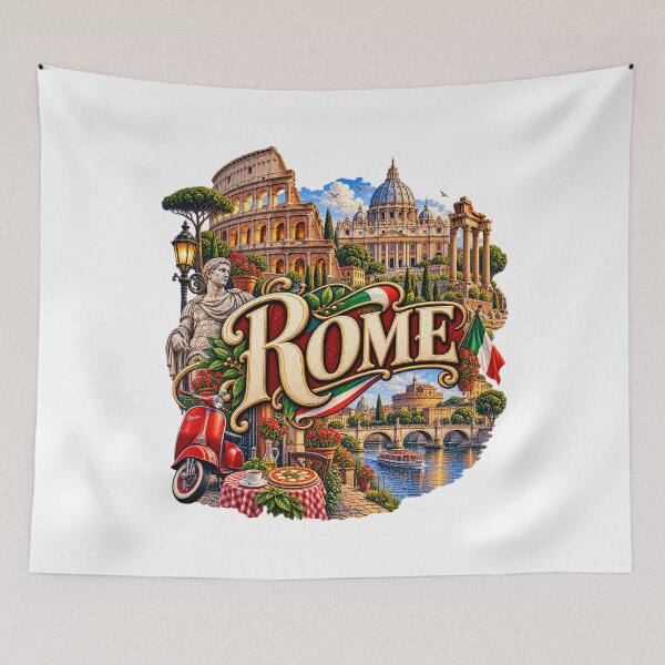 Item preview, Rome Colosseum City Art Illustration designed and sold by GraffiCity.