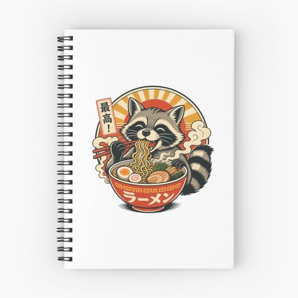 Item preview, Mapache adorable disfruta un delicioso tazón de ramen designed and sold by JonysCreativeDesigns.