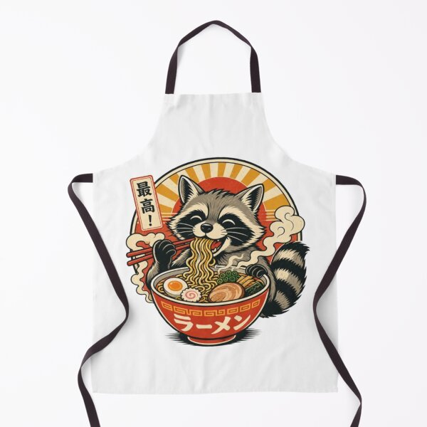 Item preview, Mapache adorable disfruta un delicioso tazón de ramen designed and sold by JonysCreativeDesigns.