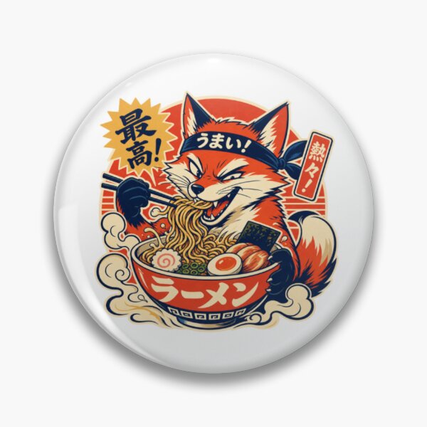 Item preview, Zorro adorable disfruta de un delicioso tazón de ramen designed and sold by JonysCreativeDesigns.